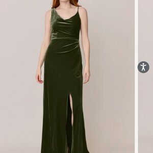 Revelry Maxine Velvet Dress - Olive